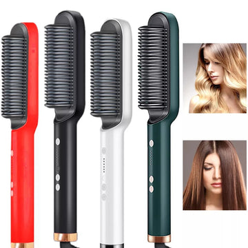 Hair Straightener Iron Brush Straight Hair